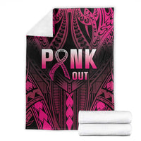 Breast Cancer Pink Out Blanket Polynesian Art Tattoo Black Version LT05 - Polynesian Pride