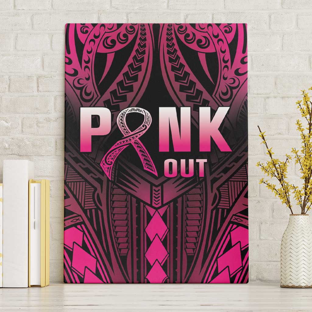 Breast Cancer Pink Out Canvas Wall Art Polynesian Art Tattoo Black Version LT05 Without Frame Black - Polynesian Pride
