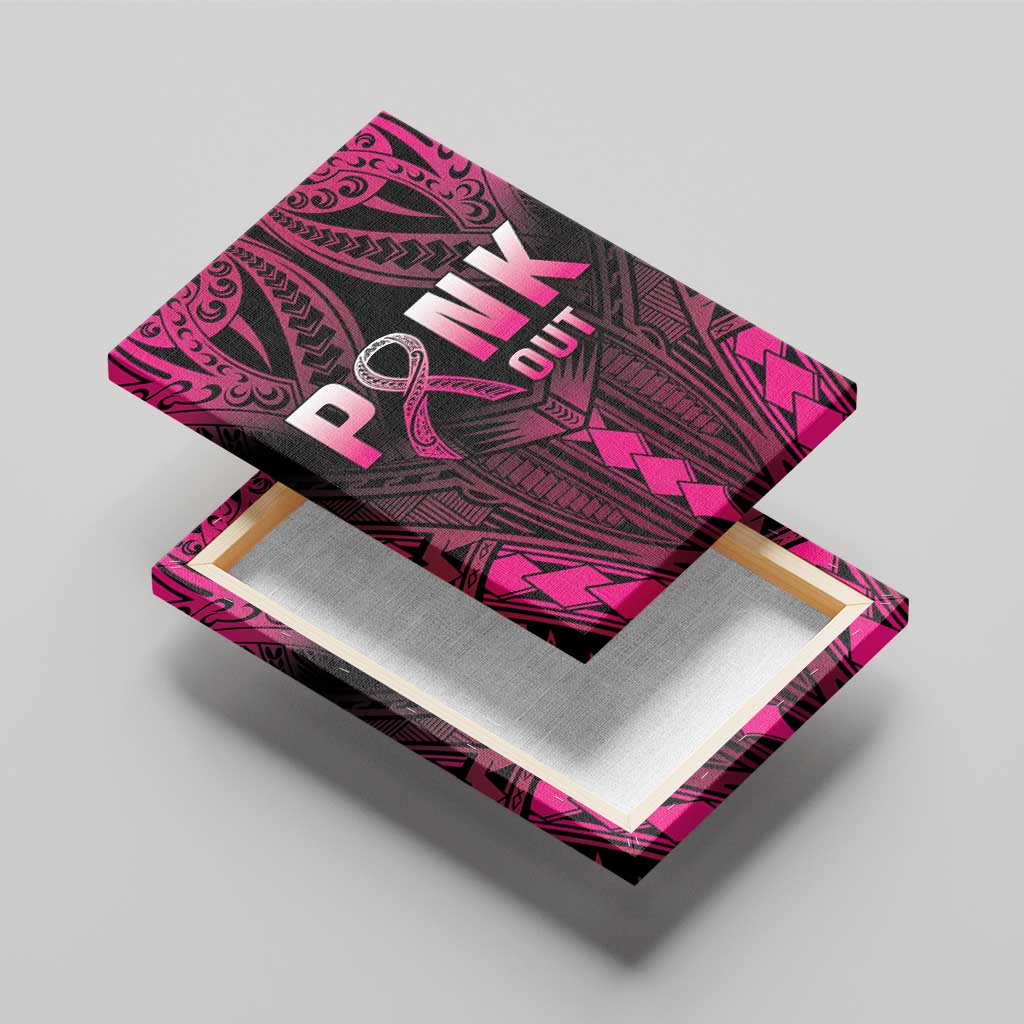 Breast Cancer Pink Out Canvas Wall Art Polynesian Art Tattoo Black Version LT05 - Polynesian Pride