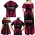 Breast Cancer Pink Out Family Matching Off Shoulder Maxi Dress and Hawaiian Shirt Polynesian Art Tattoo Black Version