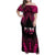 Breast Cancer Pink Out Family Matching Off Shoulder Maxi Dress and Hawaiian Shirt Polynesian Art Tattoo Black Version