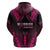 Breast Cancer Pink Out Hoodie Polynesian Art Tattoo Black Version