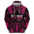 Breast Cancer Pink Out Hoodie Polynesian Art Tattoo Black Version