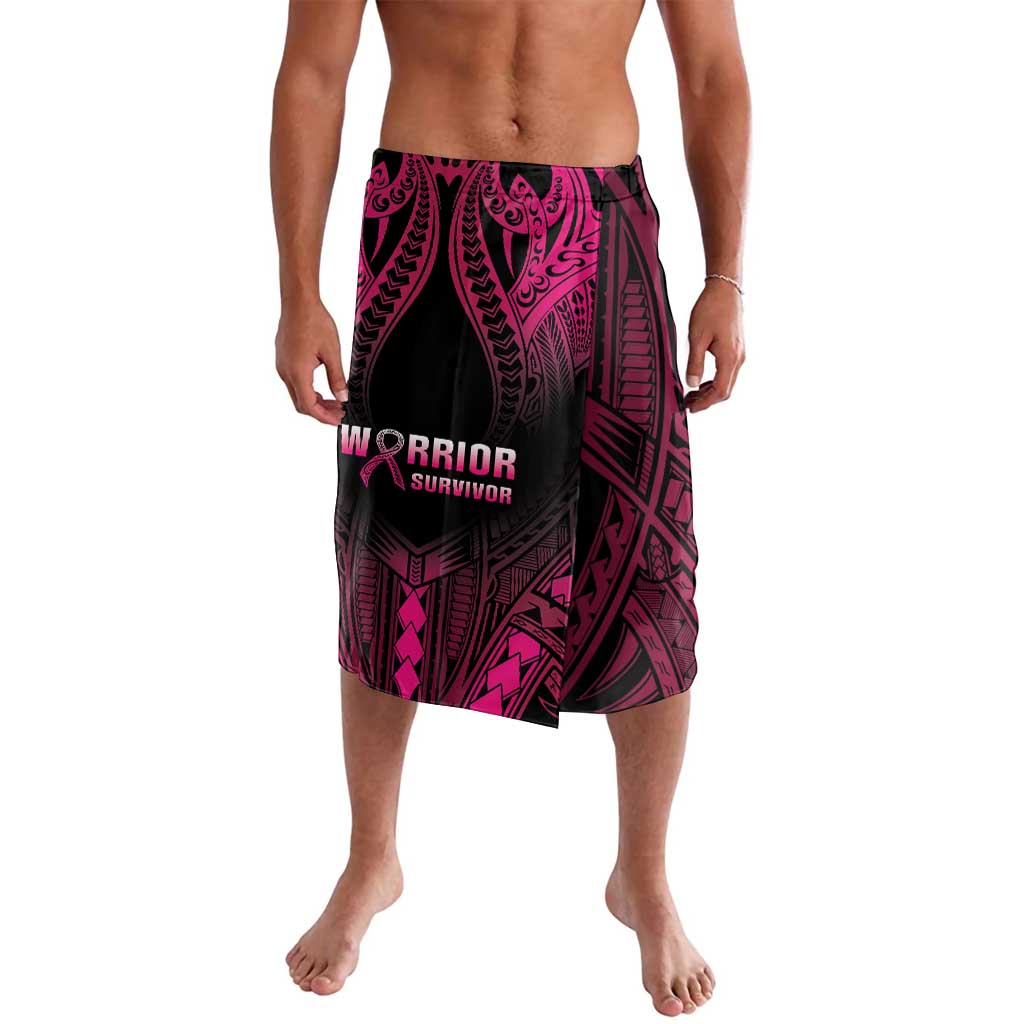 Breast Cancer Pink Out Lavalava Polynesian Art Tattoo Black Version LT05 Black - Polynesian Pride