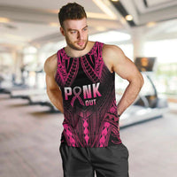 Breast Cancer Pink Out Men Tank Top Polynesian Art Tattoo Black Version LT05 Black - Polynesian Pride