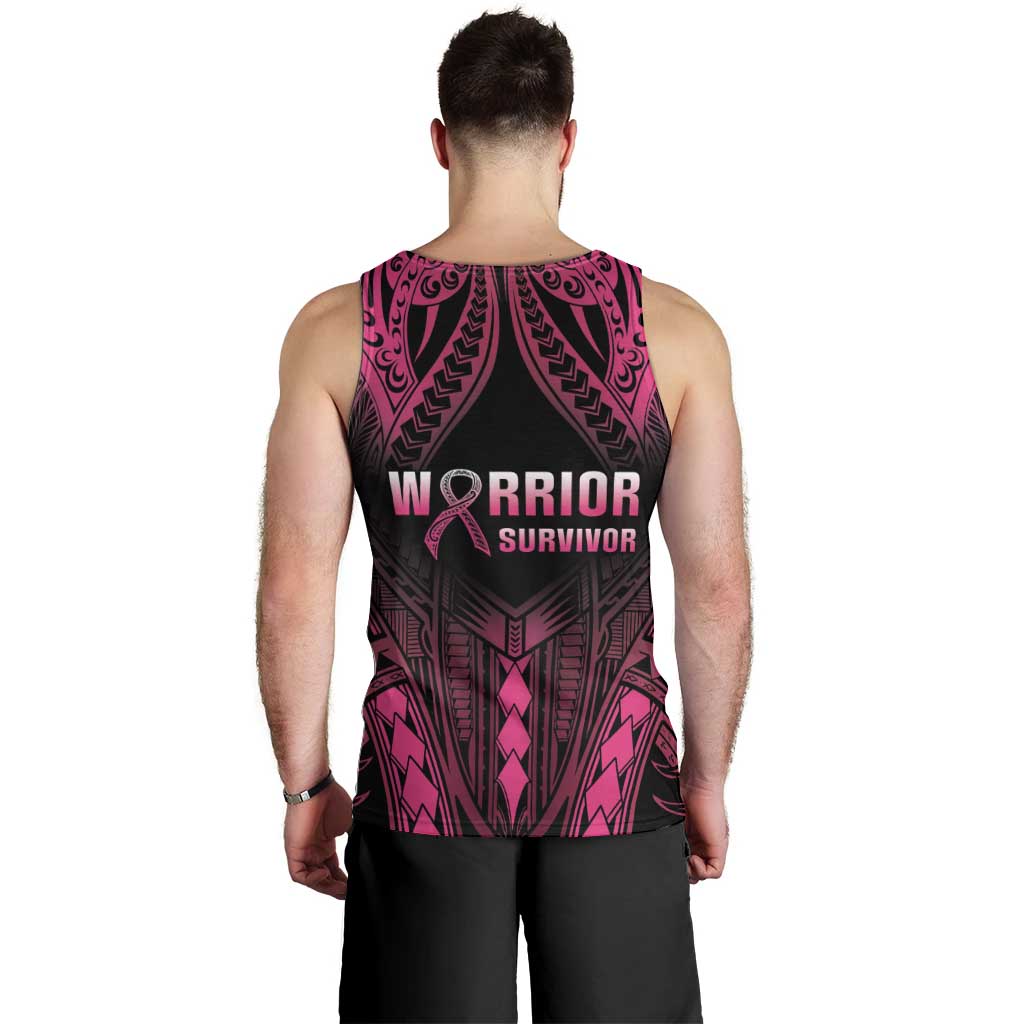 Breast Cancer Pink Out Men Tank Top Polynesian Art Tattoo Black Version LT05 - Polynesian Pride