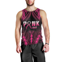 Breast Cancer Pink Out Men Tank Top Polynesian Art Tattoo Black Version LT05 - Polynesian Pride