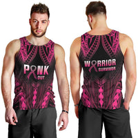 Breast Cancer Pink Out Men Tank Top Polynesian Art Tattoo Black Version LT05 - Polynesian Pride
