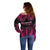 Breast Cancer Pink Out Off Shoulder Sweater Polynesian Art Tattoo Black Version