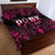 Breast Cancer Pink Out Quilt Bed Set Polynesian Art Tattoo Black Version