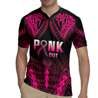 Breast Cancer Pink Out Rugby Jersey Polynesian Art Tattoo Black Version LT05 - Polynesian Pride