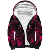Breast Cancer Pink Out Sherpa Hoodie Polynesian Art Tattoo Black Version LT05 Unisex Black - Polynesian Pride