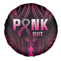 Breast Cancer Pink Out Spare Tire Cover Polynesian Art Tattoo Black Version LT05 - Polynesian Pride