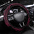 Breast Cancer Pink Out Steering Wheel Cover Polynesian Art Tattoo Black Version