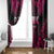 Breast Cancer Pink Out Window Curtain Polynesian Art Tattoo Black Version