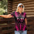 Breast Cancer Pink Out Women Polo Shirt Polynesian Art Tattoo Black Version