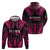 Breast Cancer Pink Out Zip Hoodie Polynesian Art Tattoo Black Version