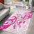 Breast Cancer Awareness Area Rug Ribbon Polynesian Pattern White Version