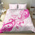 Breast Cancer Awareness Bedding Set Ribbon Polynesian Pattern White Version