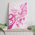 Breast Cancer Awareness Canvas Wall Art Ribbon Polynesian Pattern White Version