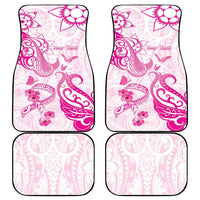 Breast Cancer Awareness Car Mats Ribbon Polynesian Pattern White Version LT05 - Polynesian Pride