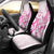 Breast Cancer Awareness Car Seat Cover Ribbon Polynesian Pattern White Version