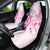 Breast Cancer Awareness Car Seat Cover Ribbon Polynesian Pattern White Version