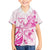 Personalised Breast Cancer Awareness Family Matching Puletasi and Hawaiian Shirt Ribbon Polynesian Pattern White Version