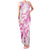 Personalised Breast Cancer Awareness Family Matching Tank Maxi Dress and Hawaiian Shirt Ribbon Polynesian Pattern White Version