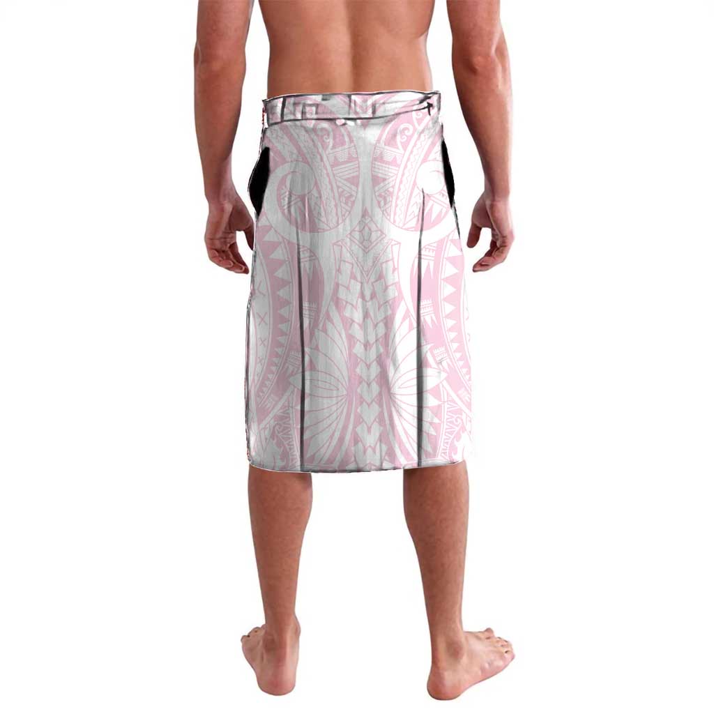 Personalised Breast Cancer Awareness Lavalava Ribbon Polynesian Pattern White Version LT05 - Polynesian Pride