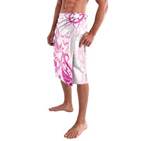 Personalised Breast Cancer Awareness Lavalava Ribbon Polynesian Pattern White Version LT05 - Polynesian Pride