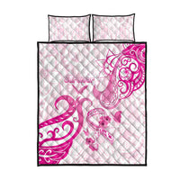 Breast Cancer Awareness Quilt Bed Set Ribbon Polynesian Pattern White Version LT05 - Polynesian Pride
