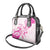 Breast Cancer Awareness Shoulder Handbag Ribbon Polynesian Pattern White Version