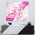 Breast Cancer Awareness Tapestry Ribbon Polynesian Pattern White Version