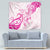 Breast Cancer Awareness Tapestry Ribbon Polynesian Pattern White Version