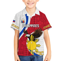 Personalized Philippines Family Matching Long Sleeve Bodycon Dress and Hawaiian Shirt The Eight-Rayed Sun Bald Eagle Polynesian Pattern LT05 Son's Shirt Red - Polynesian Pride