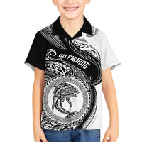 Go Fishing Kid Hawaiian Shirt Polynesian Pattern LT05 Kid Black - Polynesian Pride
