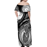 Go Fishing Off Shoulder Maxi Dress Polynesian Pattern LT05 - Polynesian Pride