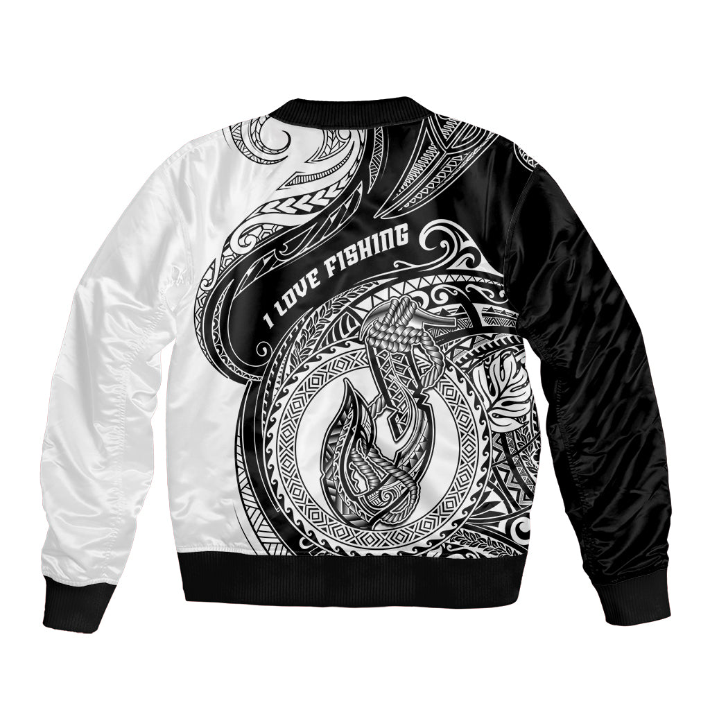 Go Fishing Sleeve Zip Bomber Jacket Polynesian Pattern LT05 - Polynesian Pride