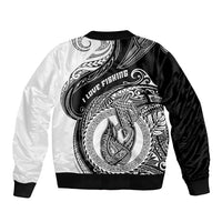 Go Fishing Sleeve Zip Bomber Jacket Polynesian Pattern LT05 - Polynesian Pride