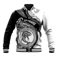 Personalized Go Fishing Baseball Jacket Polynesian Pattern LT05 Unisex Black - Polynesian Pride