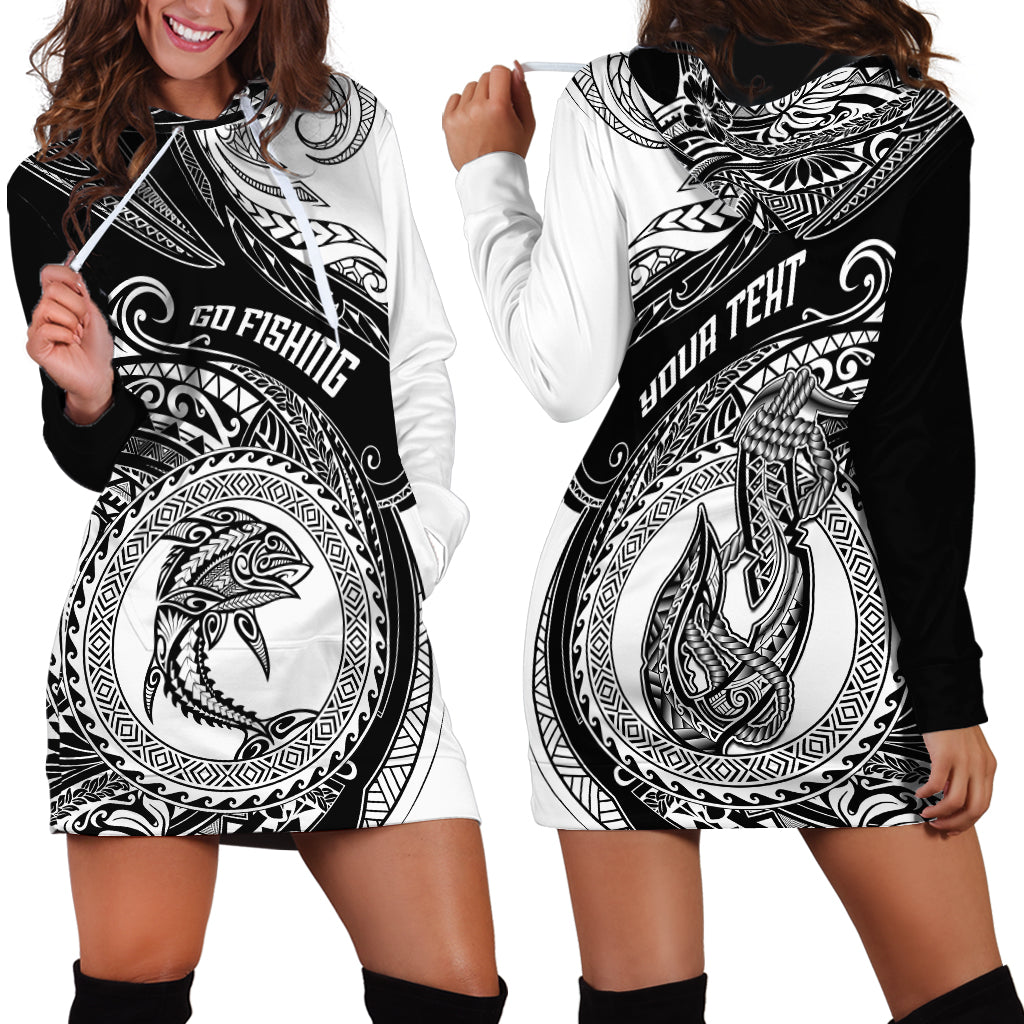 Personalized Go Fishing Hoodie Dress Polynesian Pattern LT05 - Polynesian Pride