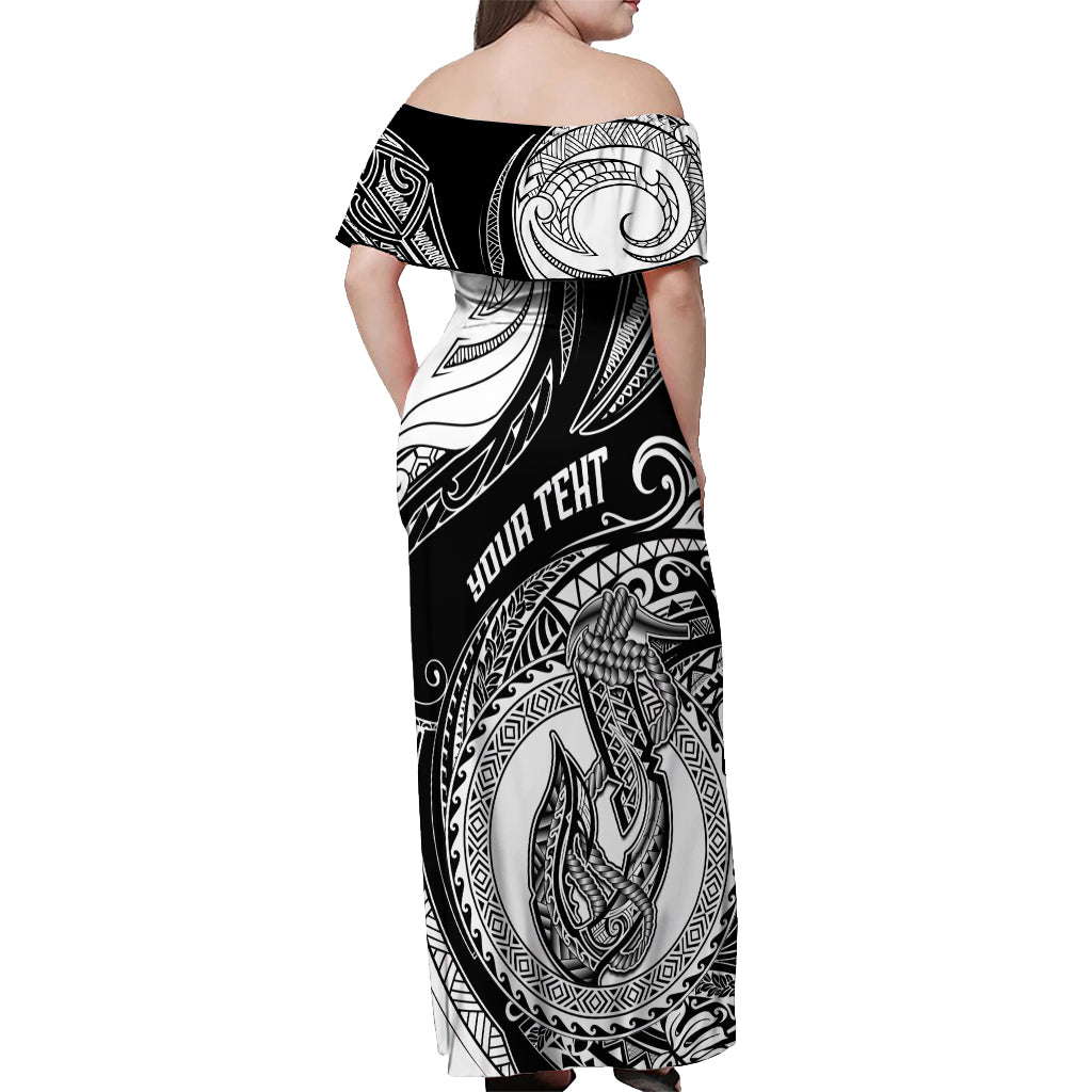 Personalized Go Fishing Off Shoulder Maxi Dress Polynesian Pattern LT05 - Polynesian Pride