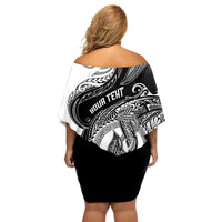 Personalized Go Fishing Off Shoulder Short Dress Polynesian Pattern LT05 - Polynesian Pride