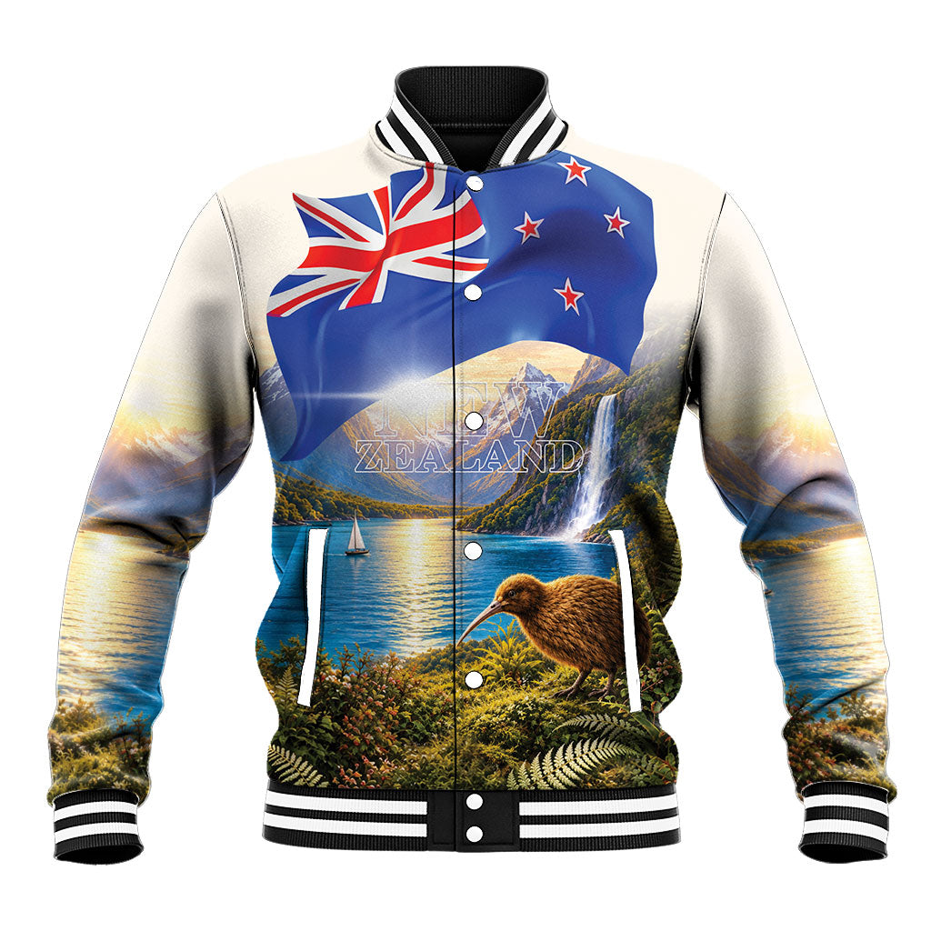 New Zealand Flag Baseball Jacket Scenic Nature LT05 Unisex Multicolor - Polynesian Pride