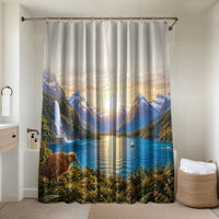 New Zealand Flag Bathroom Set Scenic Nature LT05 Shower Curtain Only Multicolor - Polynesian Pride