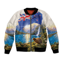 New Zealand Flag Bomber Jacket Scenic Nature LT05 Unisex Multicolor - Polynesian Pride