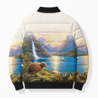 New Zealand Flag Bomber Puffer Jacket Scenic Nature LT05 - Polynesian Pride