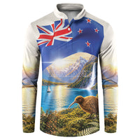 New Zealand Flag Button Sweatshirt Scenic Nature LT05 Multicolor - Polynesian Pride