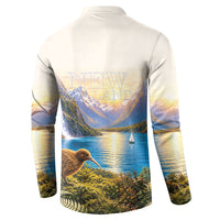 New Zealand Flag Button Sweatshirt Scenic Nature LT05 - Polynesian Pride